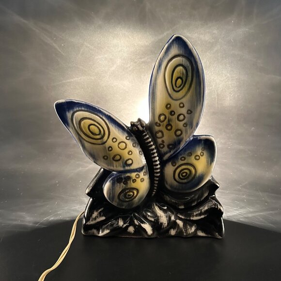 Vintage TV Lamp Television Light Mid Century Butterfly Blue Retro Home Decor - Picture 2 of 12